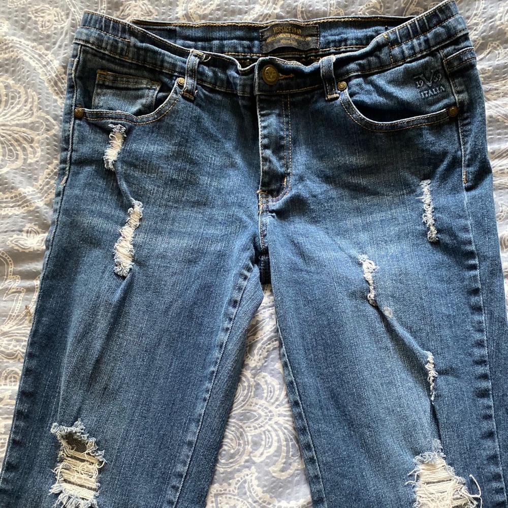 Versace Blue Straight Leg Jeans